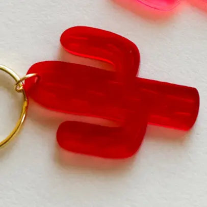 Acrylic Keychain Frosted Cactus Miminoo Jewelry