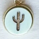 Cactus 18K Gold Plated Charm Necklace - Summer Pastel tones Miminoo Jewelry