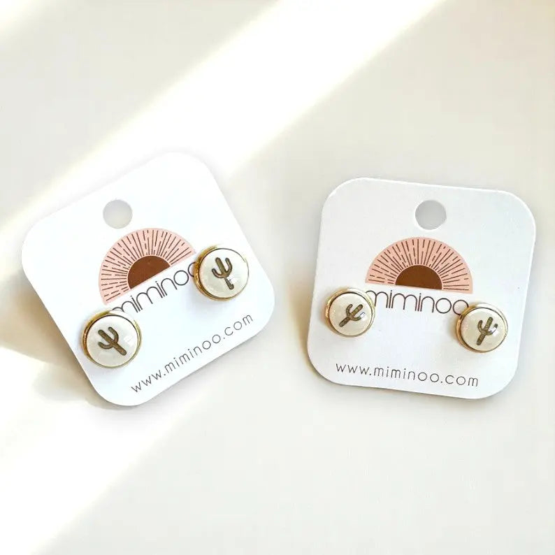 Cactus Stud Earrings Miminoo Jewelry