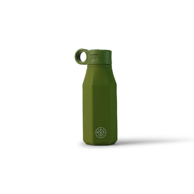 Durable, easy to clean, durable, a perfect on-the-go water bottle in soft matte food grade silicone BPA free with straw lid and handle on the top. Must have at school, while traveling or simply at home. For kids and adults. MKS Miminoo Arizona USA Brand. 13 colors. Wholesale Faire. Army Green for boys.
