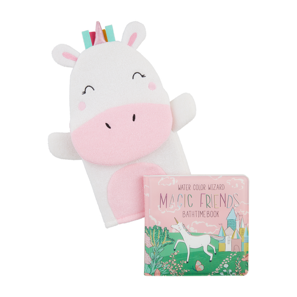 Unicorn Bath Book & Mitt Set