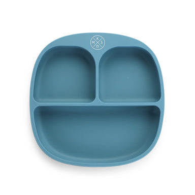 Suction plate compartments dinnerware babies silicone reusable durable unbreakable dinnerware mks miminoo arizona usa petrol blue