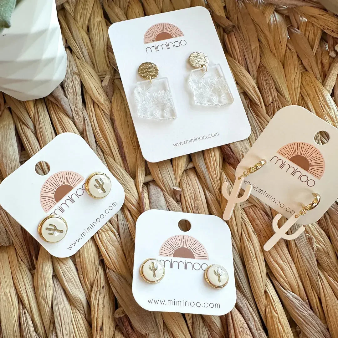desert inspired jewelry made of acrylic and gold plated findings miminoo