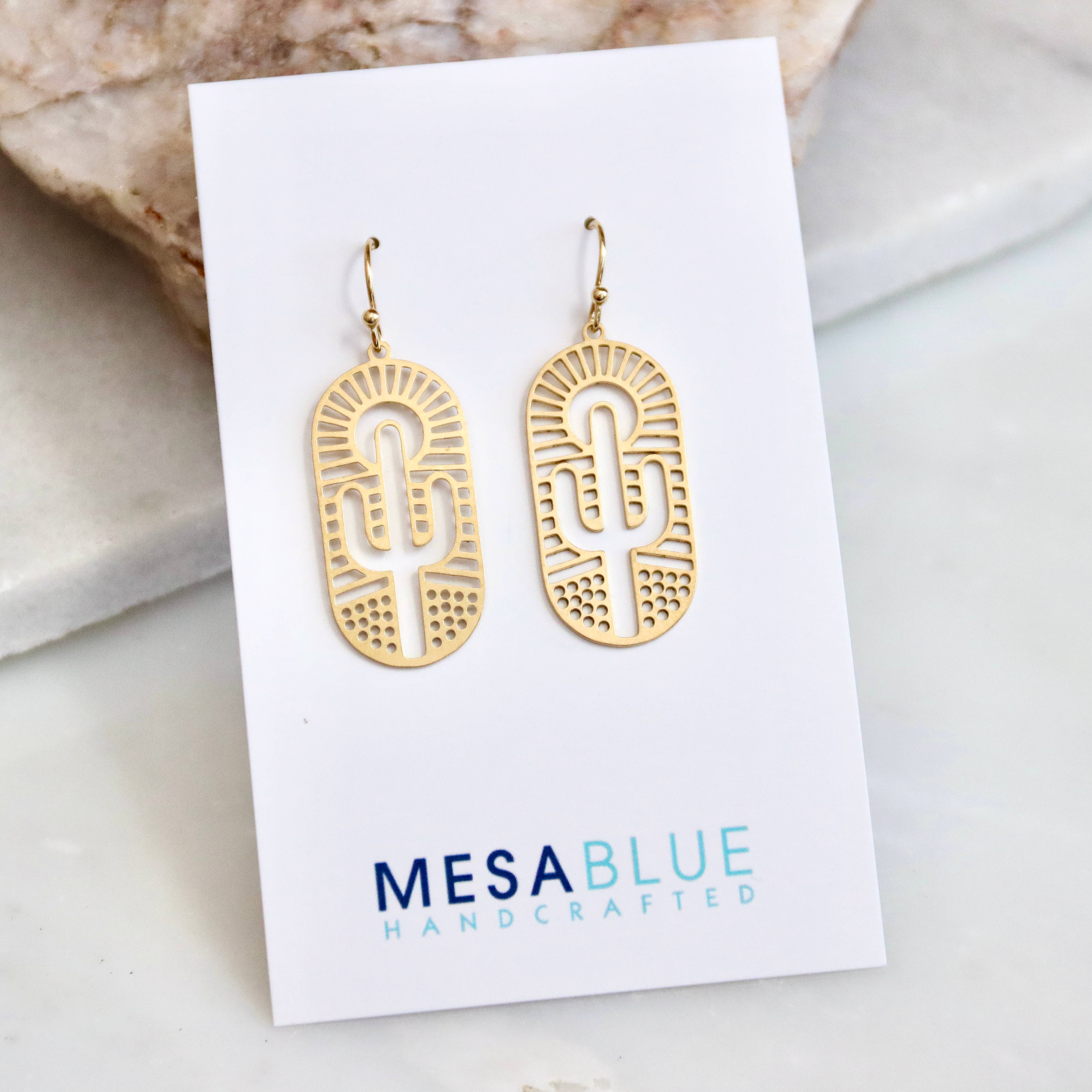 Gold Plated Cactus Earrings