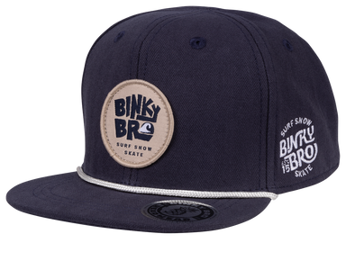 Get the Shreddy Snapback Hat, featuring a stylish navy blue design and an embroidered "BinkyBro Board Co" logo. Perfect for adults and kids, this adjustable snapback hat is a must-have for skaters, surfers, and outdoor enthusiasts. Available in all sizes—shop now for the ultimate blend of style and comfort! at MKS Miminoo Arizona
