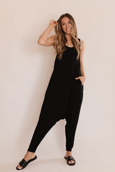 momper romper mom clothes pregnancy overall jumpsuit for mommy ultra comfortable and loose stretch fabric spandex and rayon mks miminoo gilbert arizona BLACK