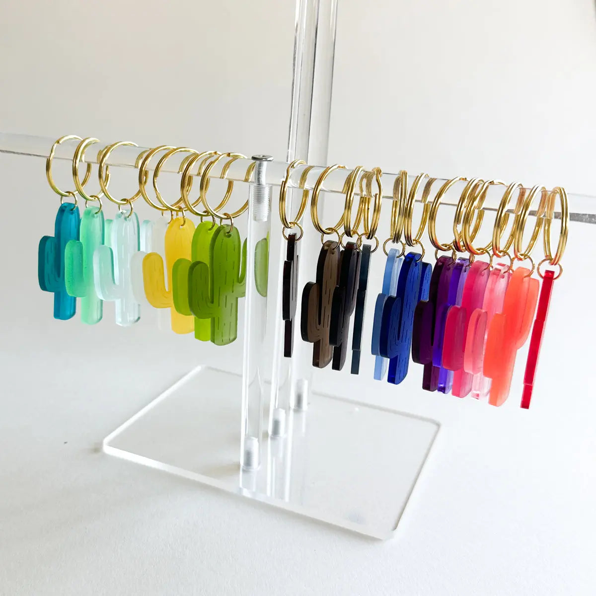 Acrylic Keychain Frosted Cactus Miminoo Jewelry