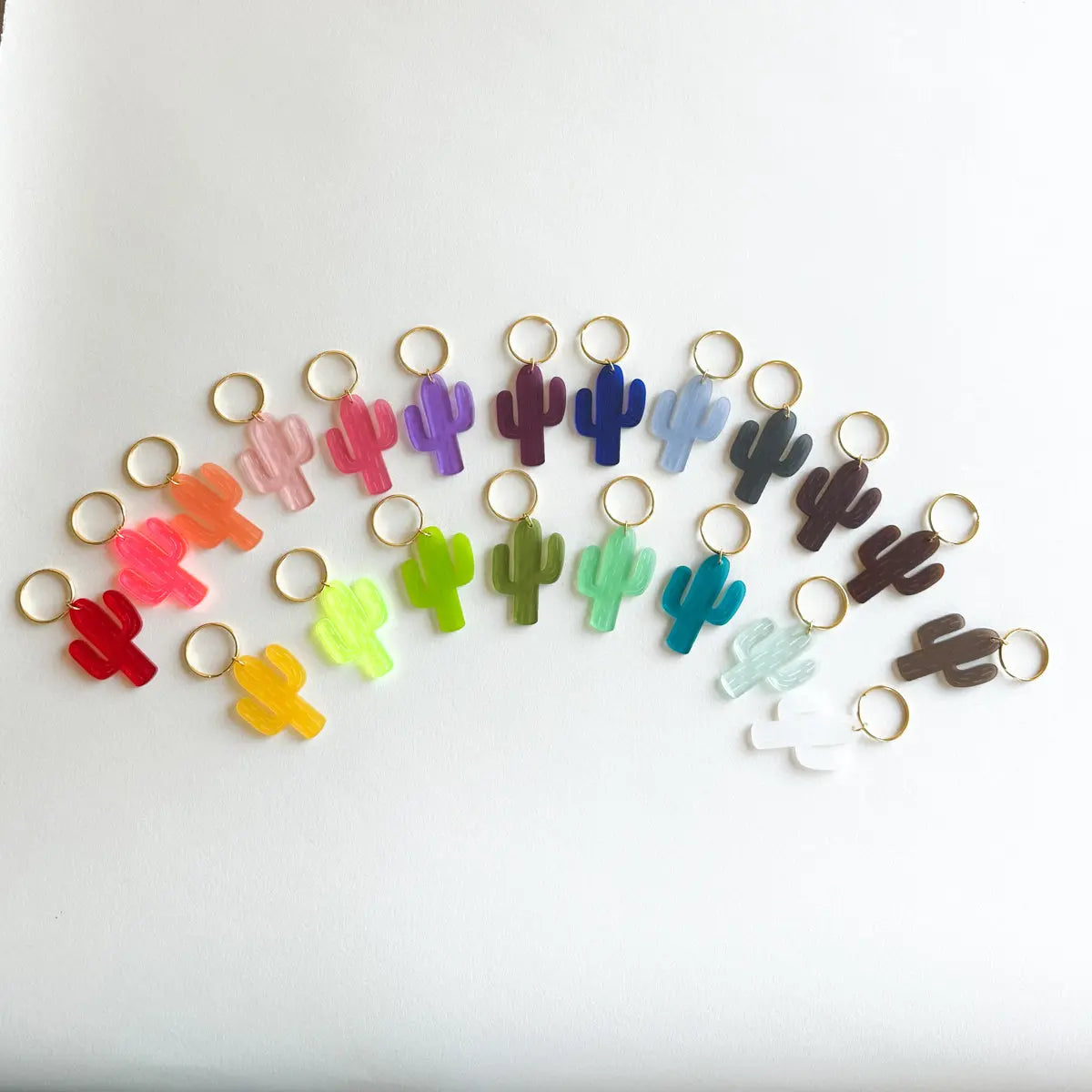 Acrylic Keychain Frosted Cactus Miminoo Jewelry