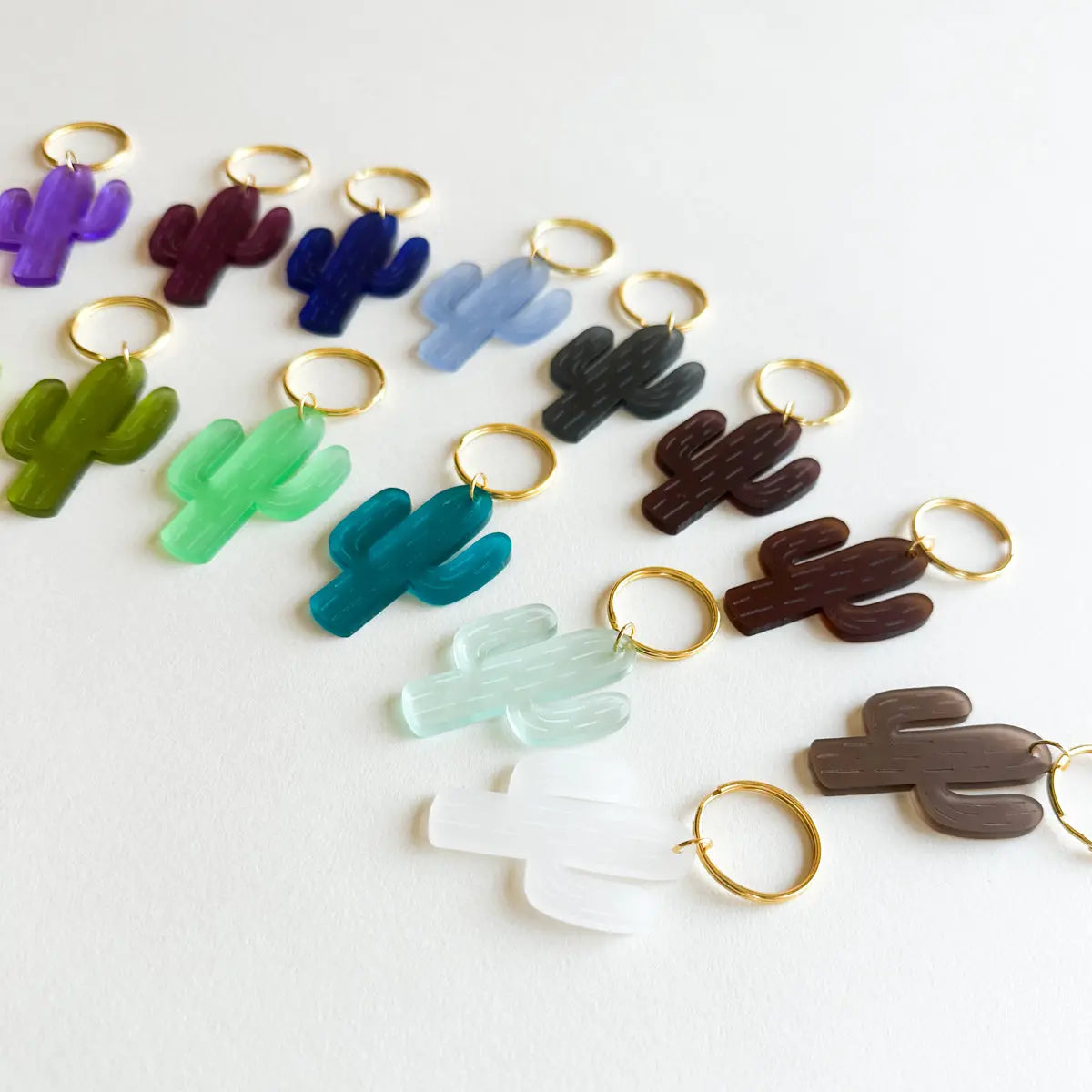 Acrylic Keychain Frosted Cactus Miminoo Jewelry