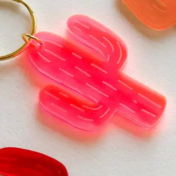 Acrylic Keychain Frosted Cactus Miminoo Jewelry