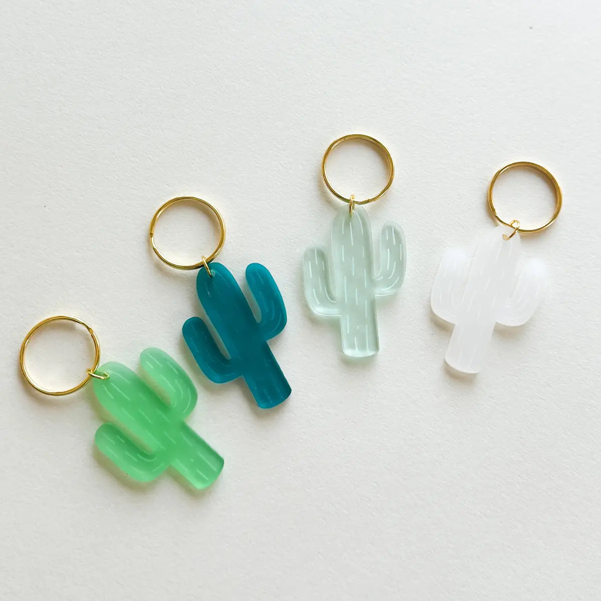 Acrylic Keychain Frosted Cactus Miminoo Jewelry