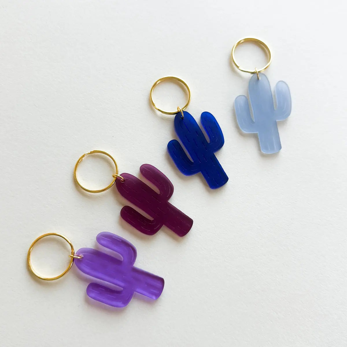 Acrylic Keychain Frosted Cactus Miminoo Jewelry