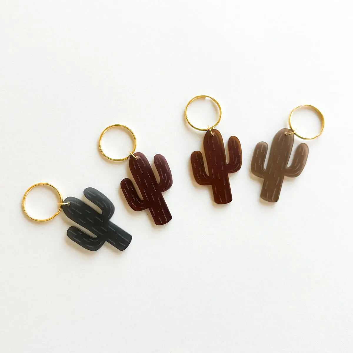 Acrylic Keychain Frosted Cactus Miminoo Jewelry