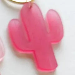 Acrylic Keychain Frosted Cactus Miminoo Jewelry