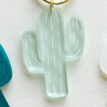 Acrylic Keychain Frosted Cactus Miminoo Jewelry
