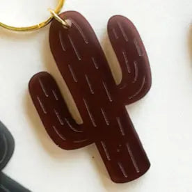 Acrylic Keychain Frosted Cactus Miminoo Jewelry