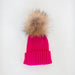 Angora Classic Line Single Snap On Pom Pom Hat Fuchsia Pink MKS MIMINOO