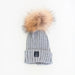 Angora Classic Line Single Snap On Pom Pom Hat Light Grey MKS MIMINOO