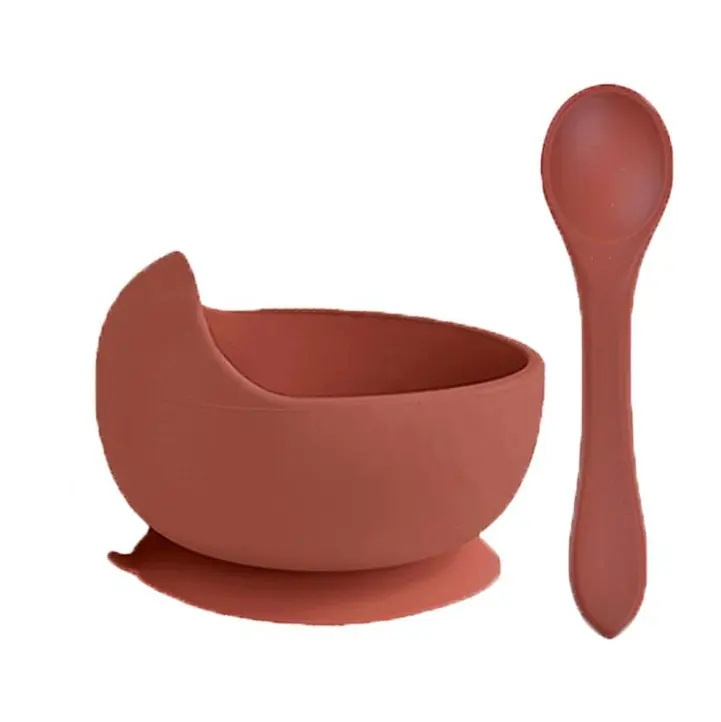 Baby & Toddler Feeding Bowl Set - Brick - MKS Miminoo