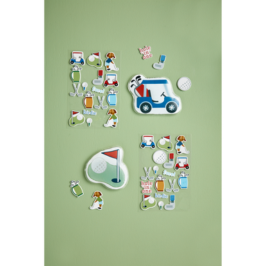 Blue Golf Cart Ouch Pouch & glow in the dark rewards Stickers Mudpie 