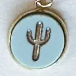 Cactus 18K Gold Plated Charm Necklace - Summer Pastel tones Miminoo Jewelry