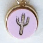 Cactus 18K Gold Plated Charm Necklace - Summer Pastel tones Miminoo Jewelry