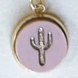 Cactus 18K Gold Plated Charm Necklace - Summer Pastel tones Miminoo Jewelry