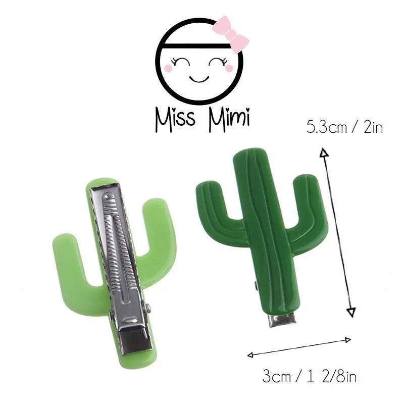Cactus Acetate Barrette Hair Clip for Fall, Lime Green Miminoo