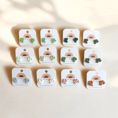 Cactus Engraved Stud Earrings handcrafted acrylic jewelry by Miminoo