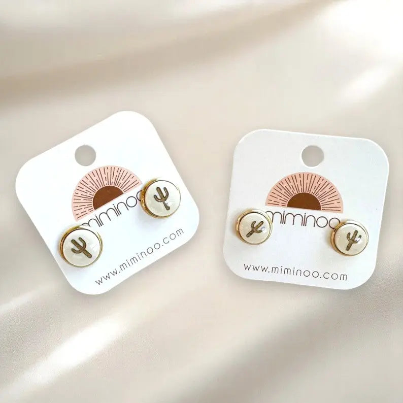 Cactus Stud Earrings Miminoo Jewelry