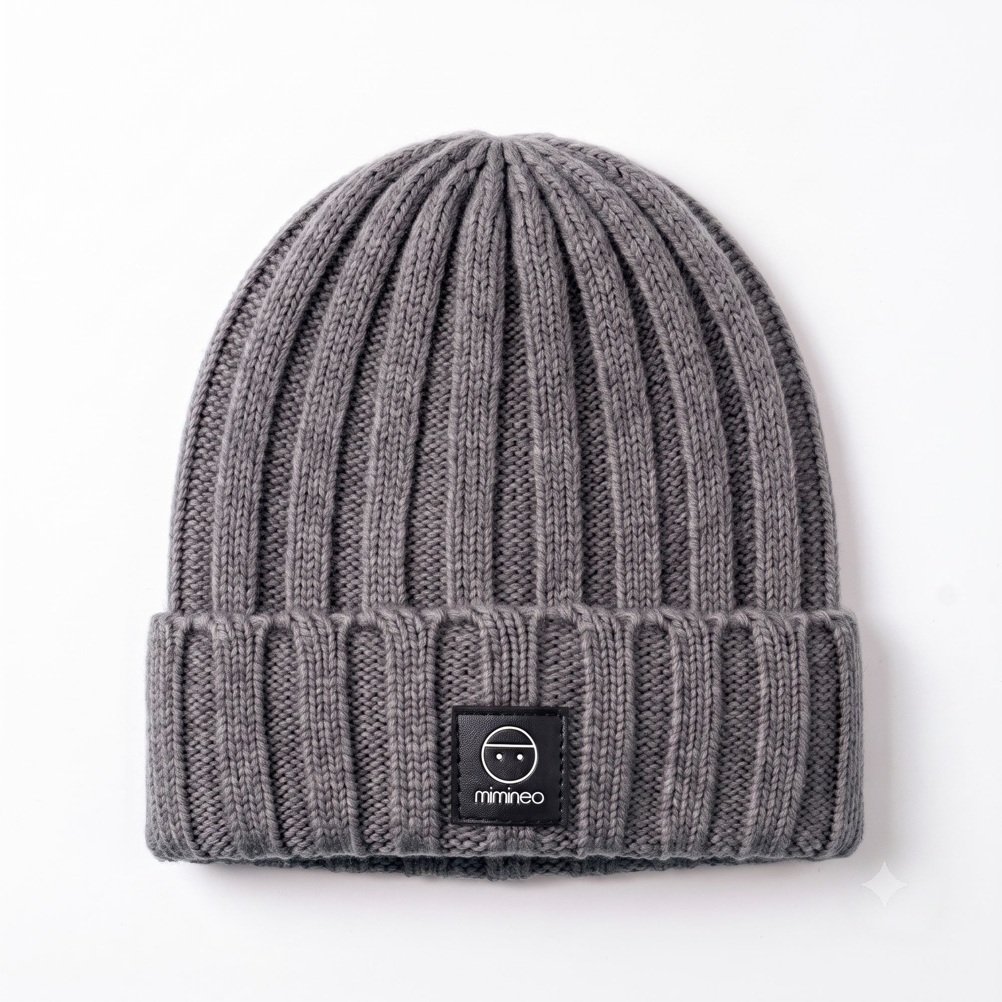 Angora Classic Ribbed Beanie Pom Snap-Button Option Charcoal
