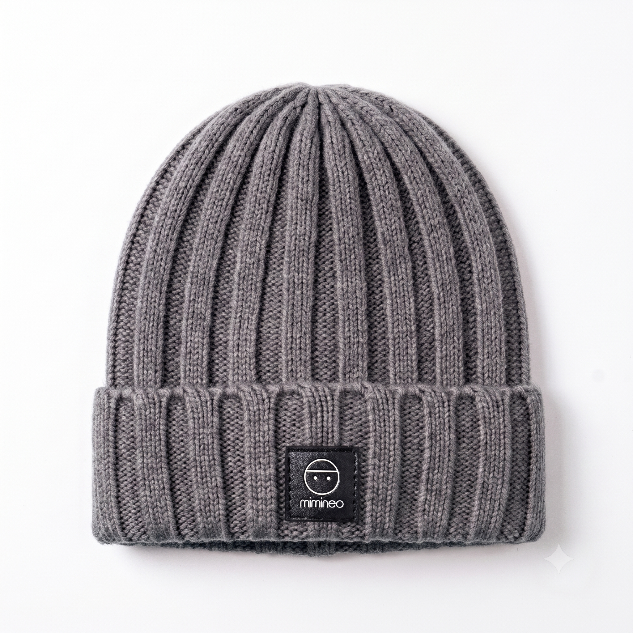 Angora Classic Ribbed Beanie Pom Snap-Button Option Charcoal