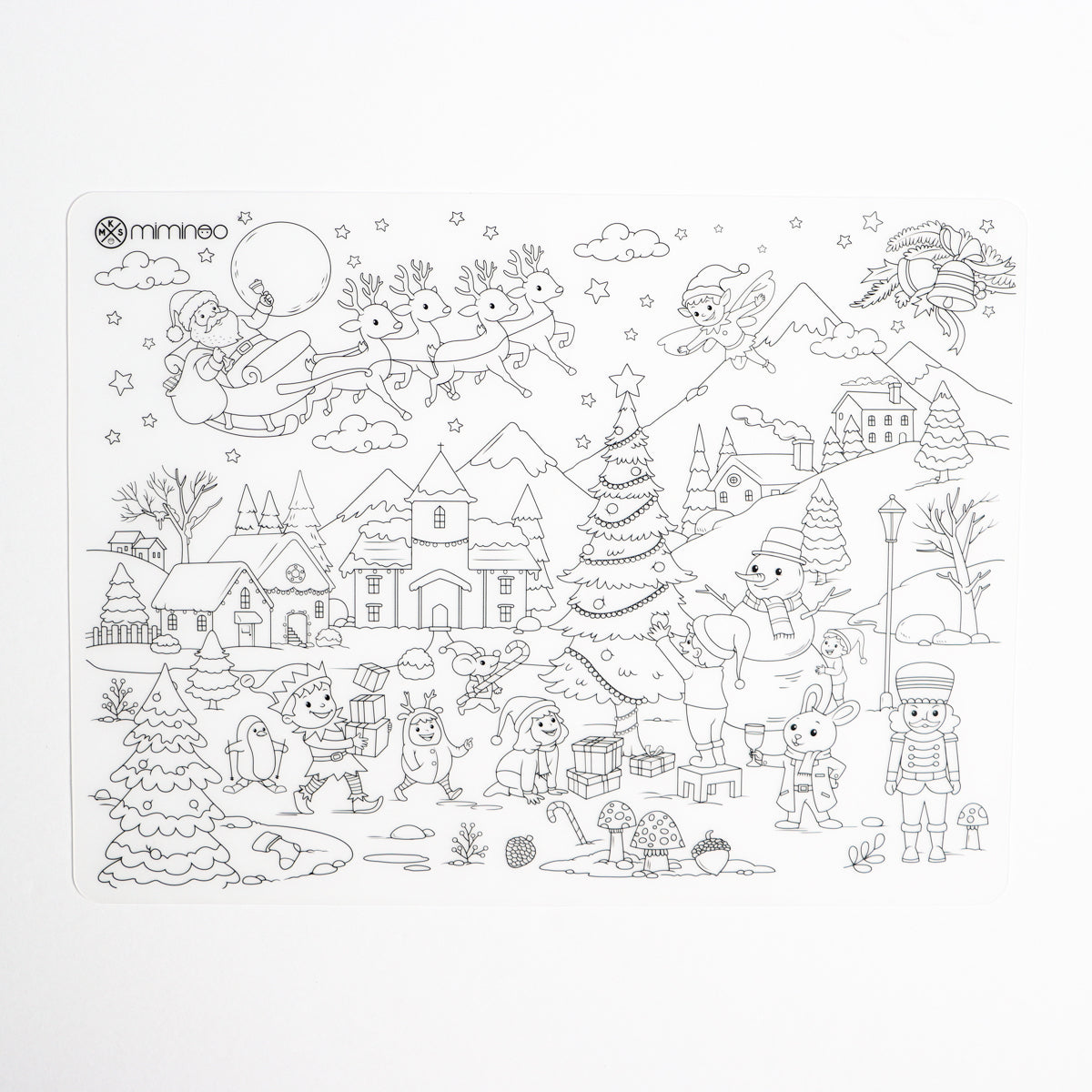Set Silicone Reusable Coloring Tablemat Special Edition CHRISTMAS