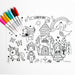 Silicone erasable and reusable coloring tablemat exclusive design wonderland for kids with set of dry-erase markers for kids by Mks miminoo gilbert arizona montessori homeschooling traveling activities