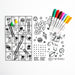 Silicone erasable and reusable coloring tablemat exclusive design Space Games for kids with set of dry-erase markers for kids by Mks miminoo gilbert arizona montessori homeschooling traveling activities