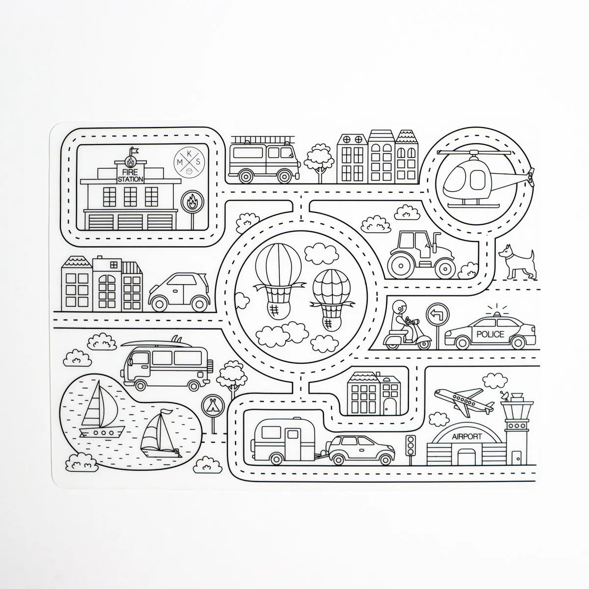 Erasable Silicone Coloring - Single Mat MKS MIMINOO