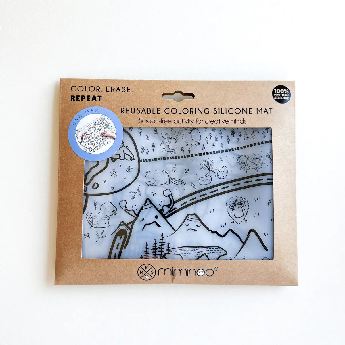 Erasable Silicone Coloring - Single Mat MKS MIMINOO