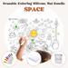 Bundle set Erasable and reusable coloring mat in silicone for toddler and kids age +3 montessori screen-free independent activity safe by MKS Miminoo USA Space design