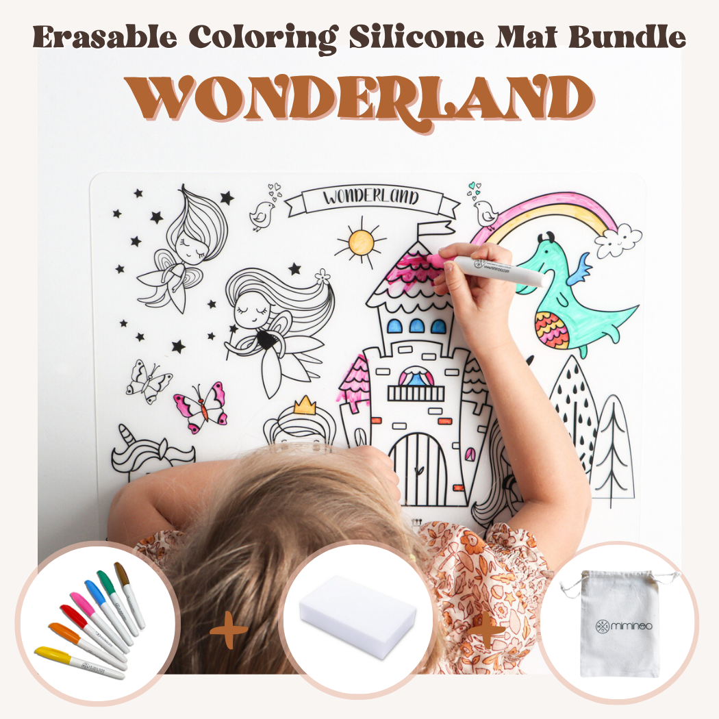 Silicone Coloring Mat Erasable & Reusable Wonderland Princess Unicorn ...