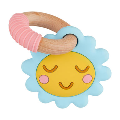 Flower Ring Silicone Teether & wood baby soothing toys Mudpie at MKS Miminoo