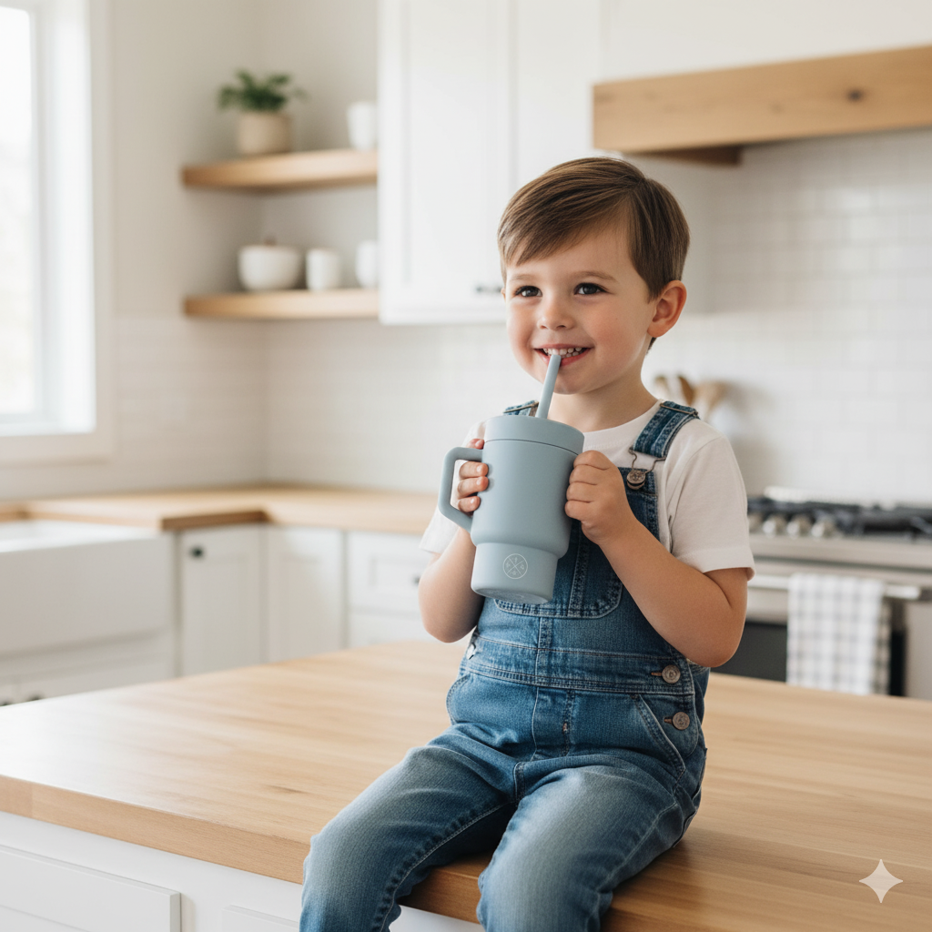 My Little Silicone Tumbler Solid Color - Denim Blue