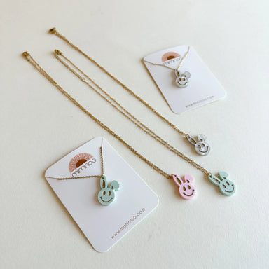 Happy Bunny Charm Necklace Miminoo Jewelry