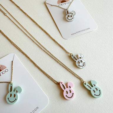 Happy Bunny Charm Necklace Miminoo Jewelry