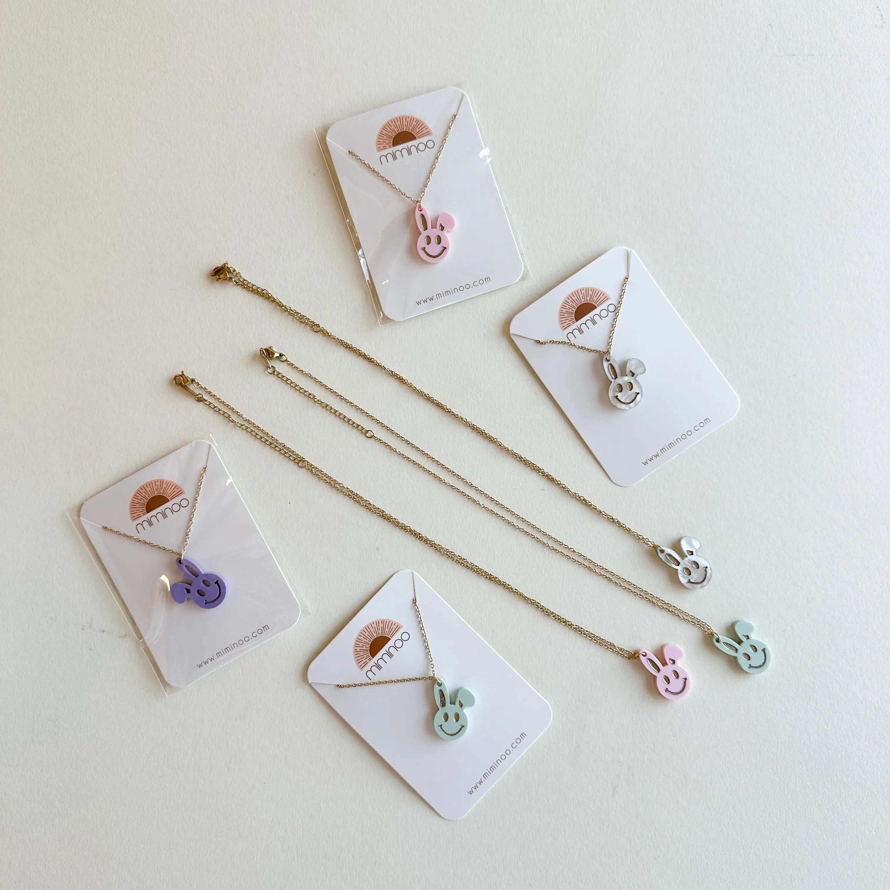 Happy Bunny Charm Necklace Miminoo Jewelry