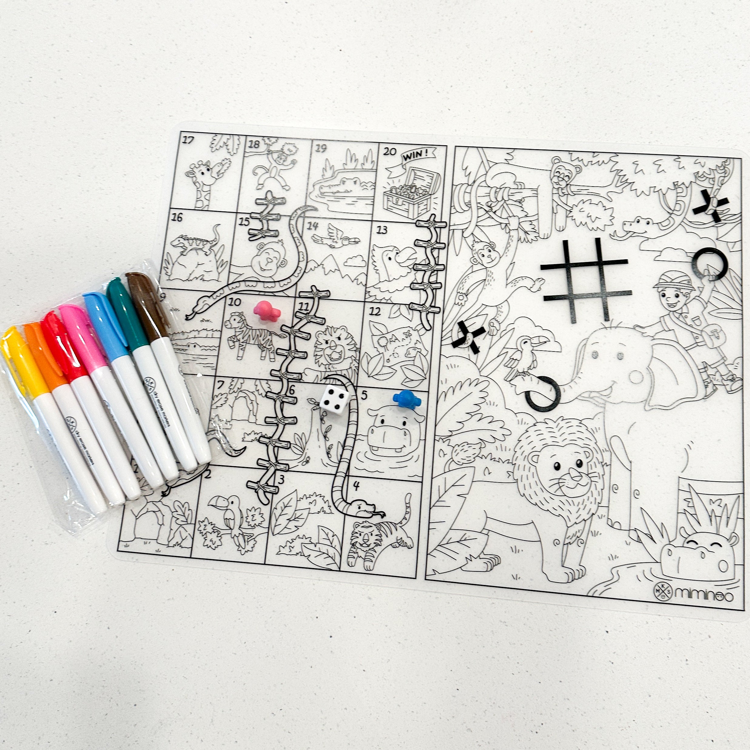 Set Silicone Reusable Coloring Tablemat Jungle Games