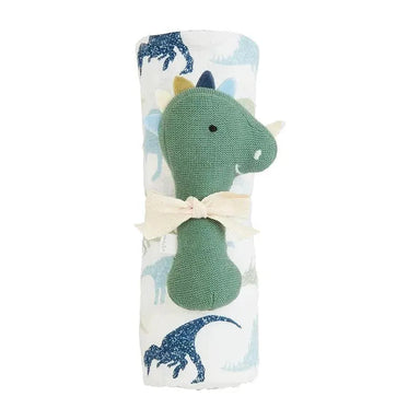 Mud Pie dino swaddle rattle set at mks miminoo arizona usa gift for babies