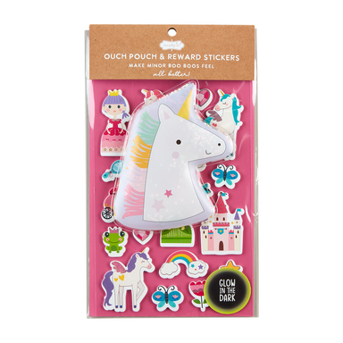 Unicorn Ouch Pouch Stickers GLOW IN THE DARK boo boo heal feel good mudpie