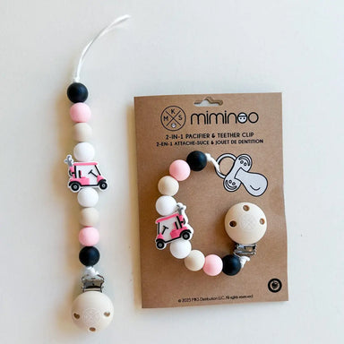 Pacifier clip & Teether Holder Golf Car Pink MKS MIMINOO