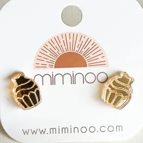 Patriotic Gold Acrylic  cupcake stud Earrings for Kids - Miminoo Accessories