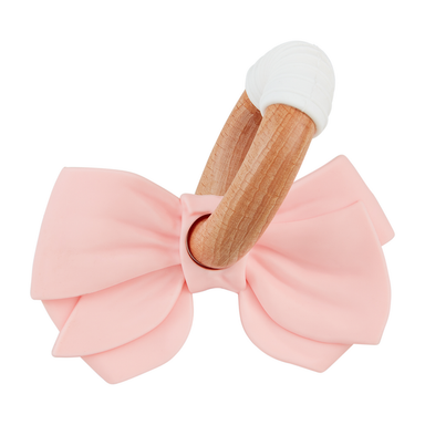 Pink Bow Coquette Silicone Teether baby soothing toys Mudpie
